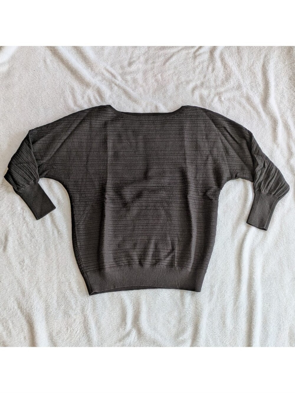 Chico's Black Ribbed Cashmere Blend Relaxed Fit Sweater Size S (Chico's Size 0)